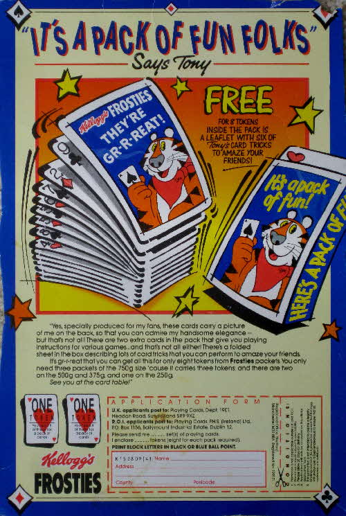 1987 Frosties Its a Pack of Fun Playing Cards1