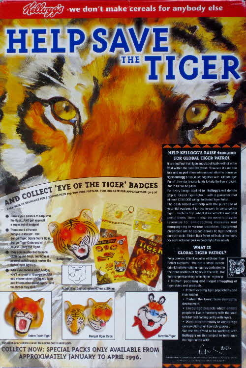 1996 Frosties Eye of the Tiger Badges