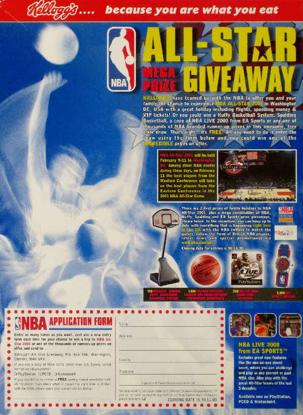 2000 Frosties NBA All Star Giveaway Competition