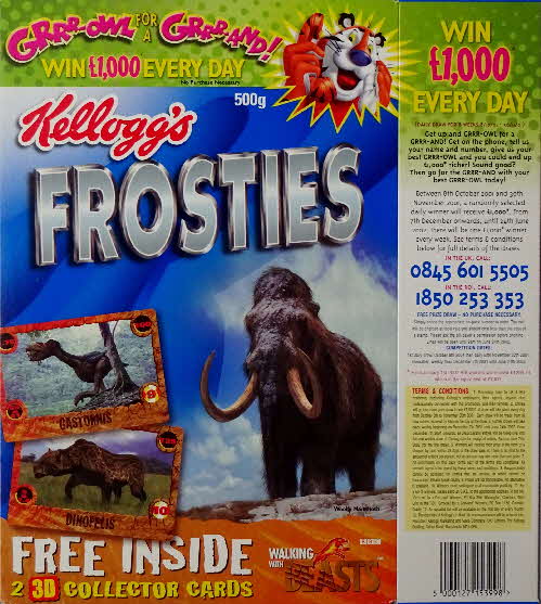 2001 Frosties Walking with Beasts Sabre Tooth & Grrrowl (1)