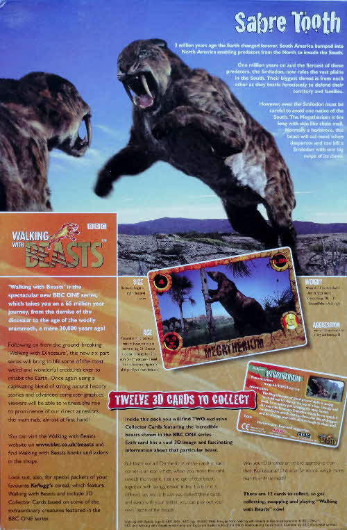 2001 Frosties Walking with Beasts Sabre Tooth