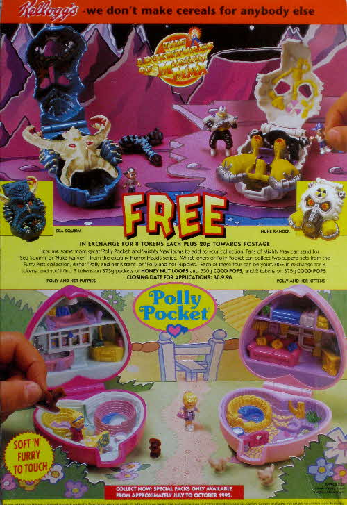 1995 Honey Nut Loops Mighty Max & Polly Pocket compacts 2nd series