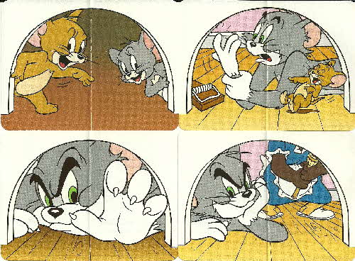 1998 Choco Krispies Tom & Jerry stickers Mouse holes (2)