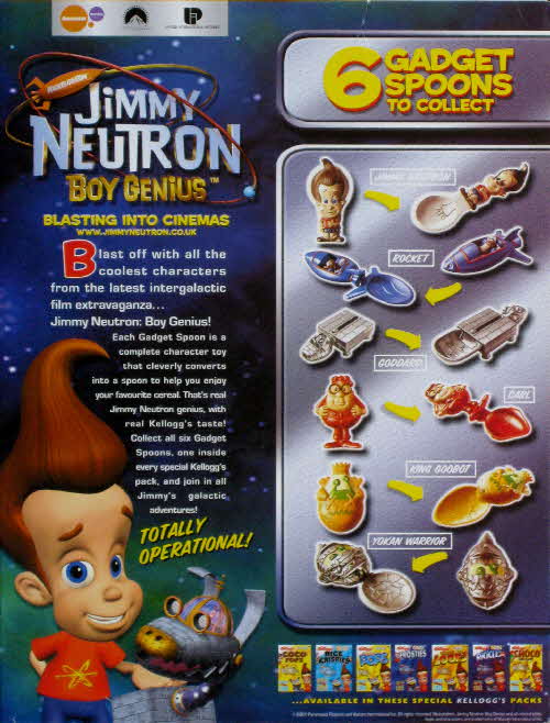 2002 Honey Nut Loops Jimmy Neutron Gadget Spoons