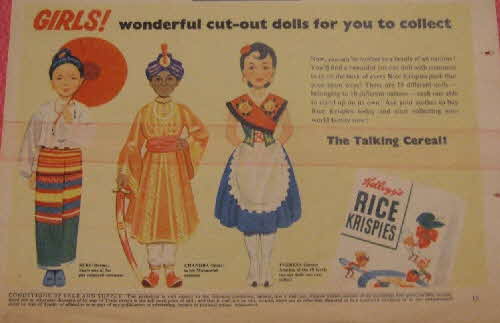 1955 Rice Krispies Cut out Dolls (betr)