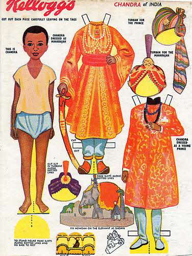 1955 Rice Krispies Cut out Dolls Chandra of India (betr)