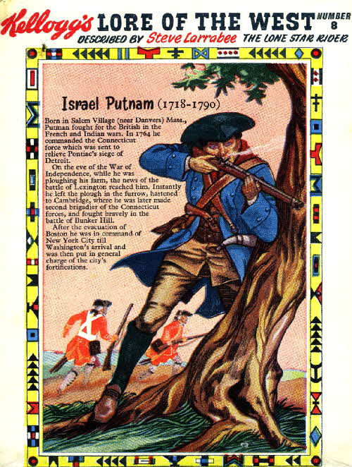 1956 Rice Krispies Lore of the West Israel Putnam