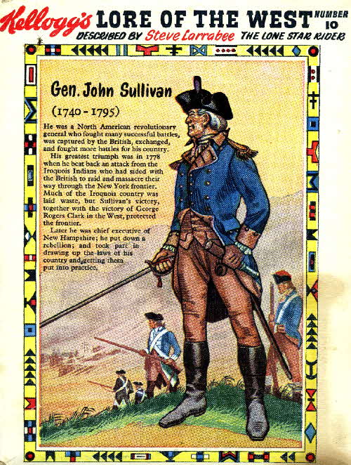 1956 Rice Krispies Lore of the West No 10 Gen John Sullivan