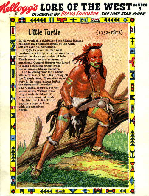 1956 Rice Krispies Lore of the West No 3 Little Turtle