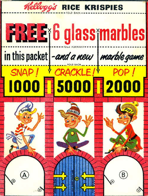 1958 Rice Krispies Glass Marbles game