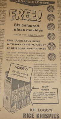 1958 Rice Krispies Marbales (betr)