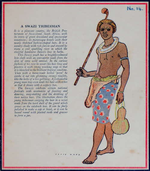 1953 Rice Krispies People of Africa No 14 Swazi Tribesman