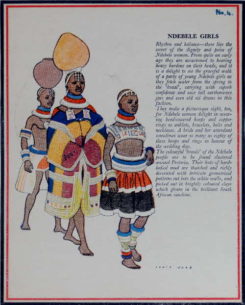 1953 Rice Krispies People of Africa No 4 Ndebele Girls