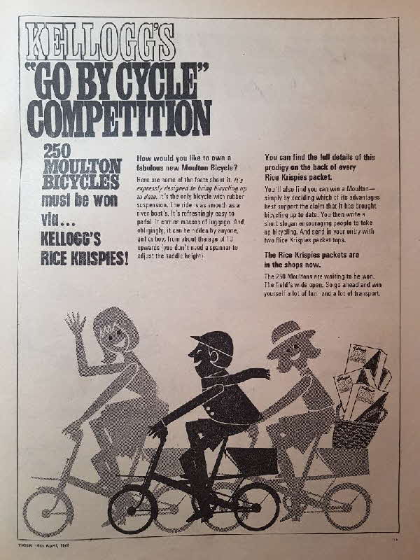 1965 Rice Krispies Moulton Bike Competition Ad