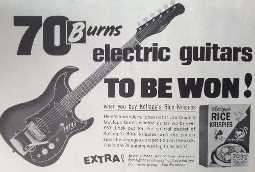 1960s Rice Krispies Electric Guitar competition ad
