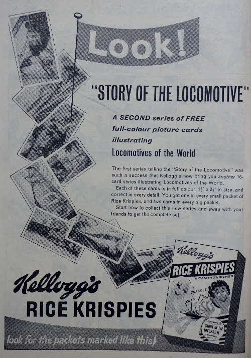 1961 Rice Krispies Story of Locomotive Cards Series 2