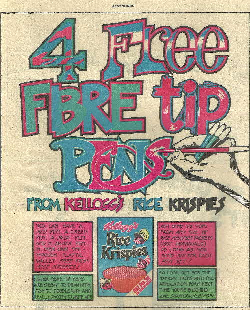 1976 Rice Krispies Free Fibre Tip Pens