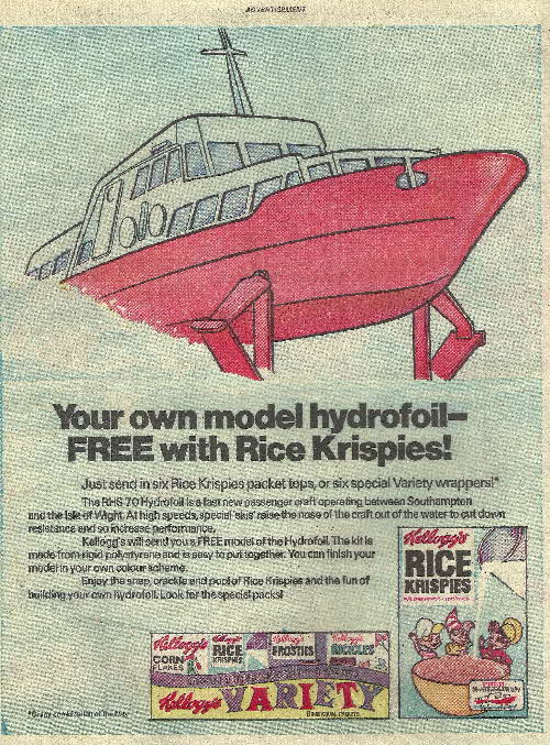 1974 Rice Krispies Hydrofoil Model