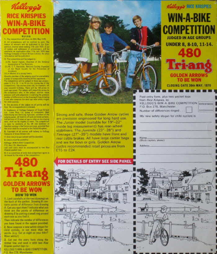 1970 Rice Krispies Win a Bike Competition