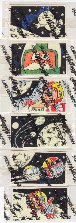1989 Ricicles Capt Rick space stickers comic surprise gift