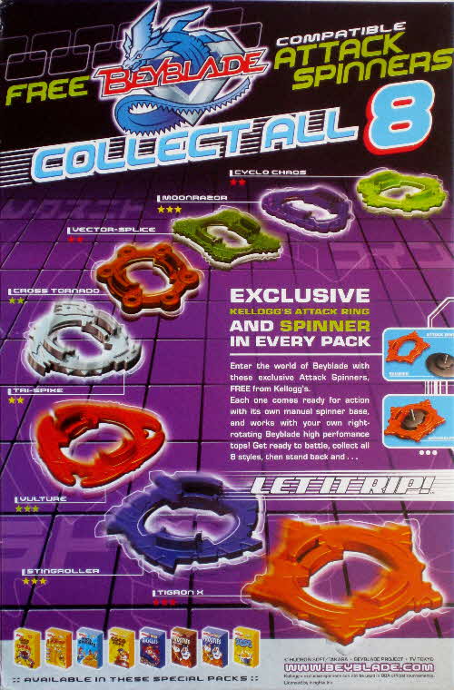 2002 Ricicles Beyblade Attack Spinners