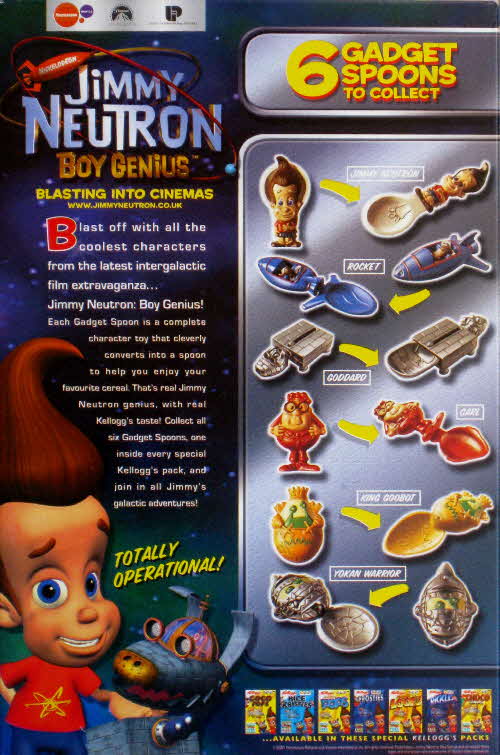 2002 Ricicles Jimmy Neutron Gadget Spoons