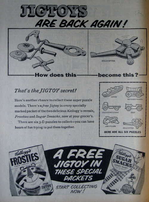 1960 Sugar Smacks Jigtoy ad