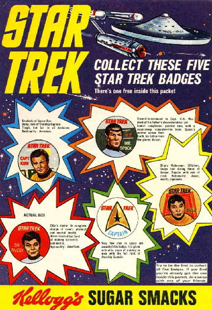 1969 Sugar Smacks Star Trek Badges, gun & Communicator offer