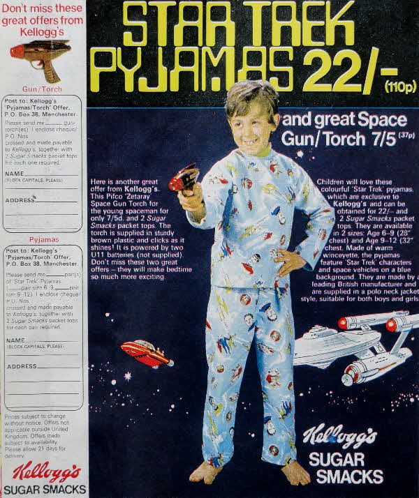 1960s Sugar Smacks Star Trek Pyjamas