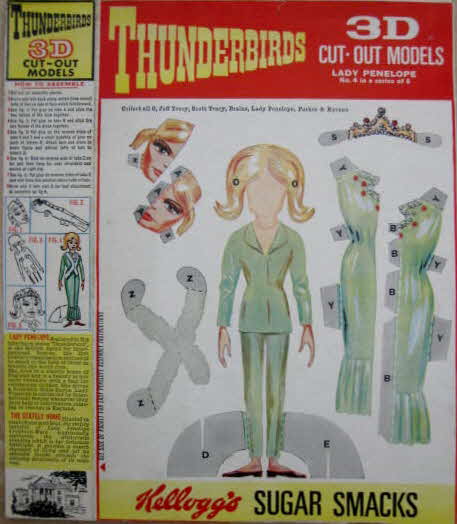 1965 Sugar Smacks Thurderbirds 3d Character Cut Outs - Lady Penelope (betr)