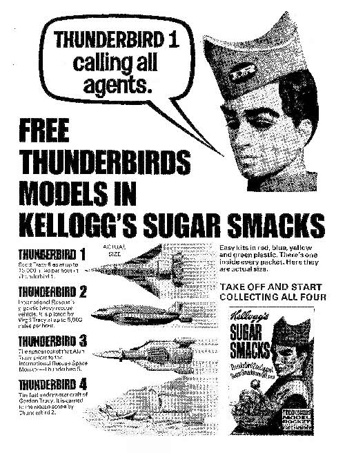 1967 Sugar Smacks Thunderbirds vehicles