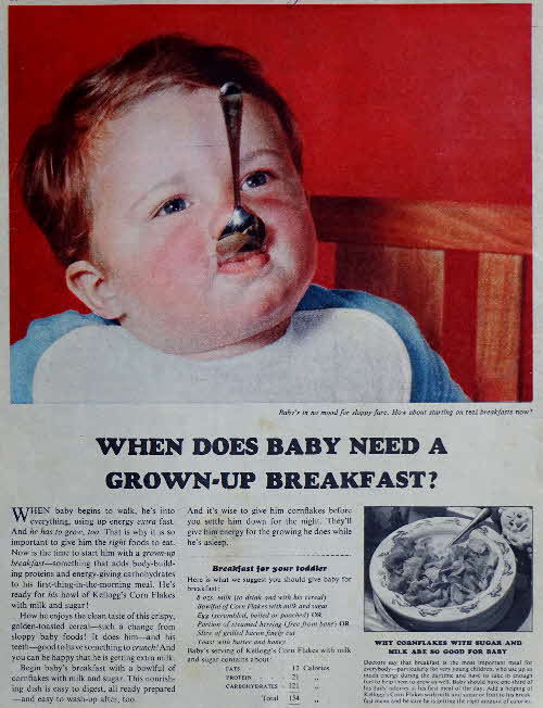 1955 Cornflakes Breakfast for Toddler