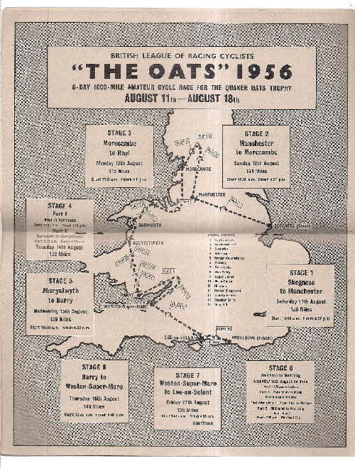 1956 Quaker Oats Cycle Race Programme 2
