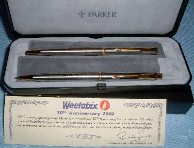 2002 Weetabix 70th Anniversary pen set