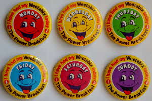 Weetabix Promotional days of week badges