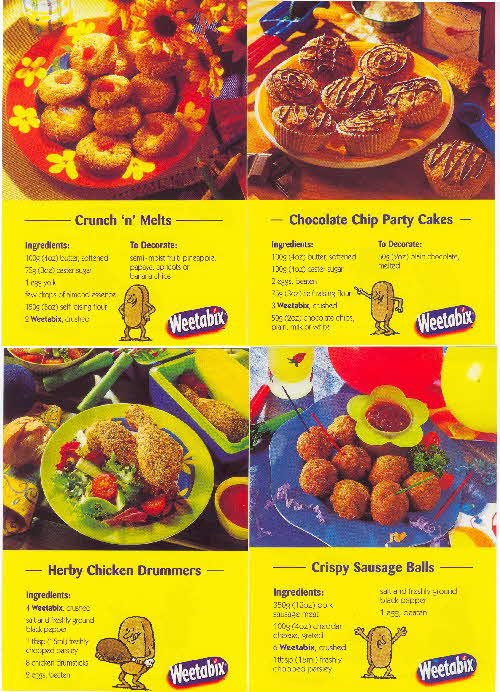 1998 Weetabix Recipe leaflet & cards 2