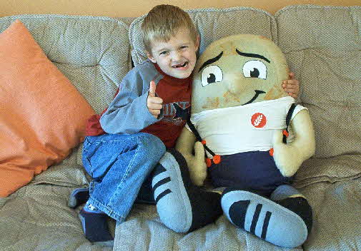 1980s Weetabix 3ft Dunk soft toy & Adam