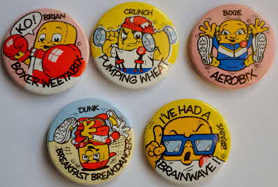 1985 Weetabix Weetagang badges issued Buster, Whizzer & Chips, Eagle  & Roy of Rovers
