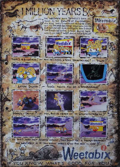 1985 Weetabix Weetagang Prehistoric Storyboard