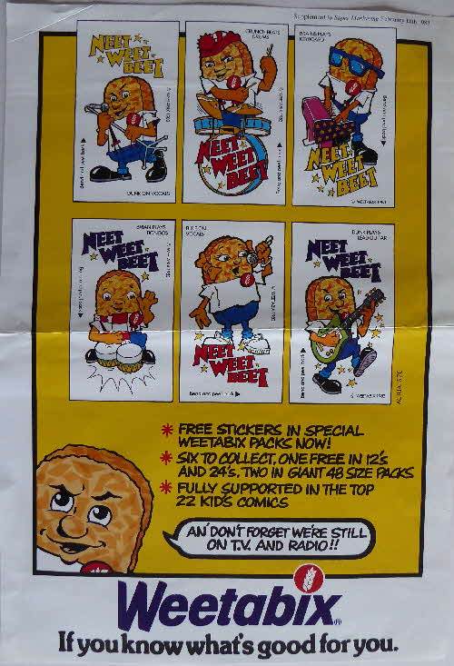 1983 Weetabix Neet Weet Beet Band poster