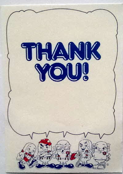 1985 Weetabix Club Thank You Notes