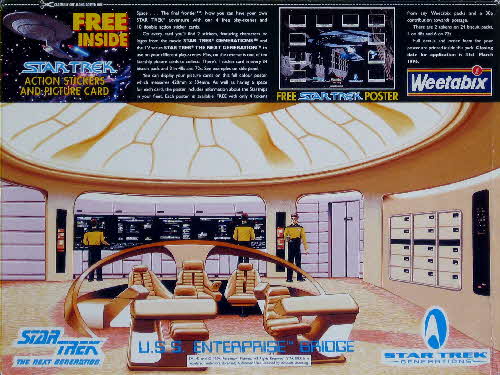 1995 Weetabix Star Trek Action Stickers USS Enterprise Bridge