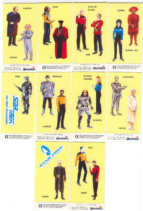 1995 Weetabix Star Trek Stickers