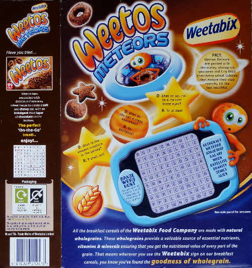 2008 Weetos Meteors New back